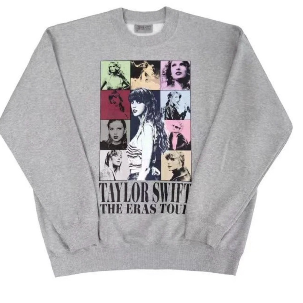 Authentic TAYLOR SWiFT The Eras Tour Gray Crewneck Sweatshirt Adult Size: LARGE